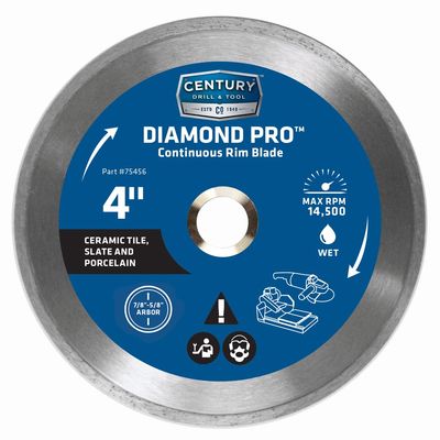 Century Drill & Tool 75456 Diamond Continuous Rim Blade, 4"