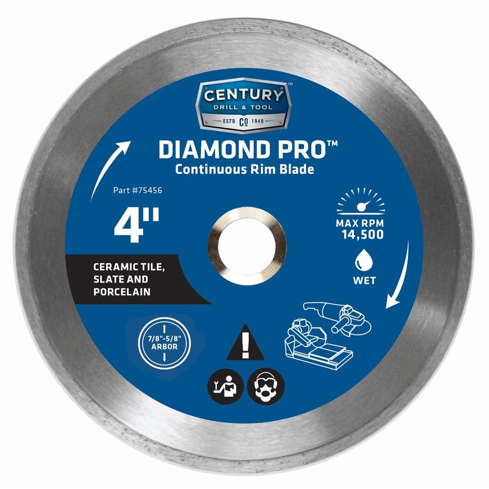Century Drill & Tool 75456 Diamond Continuous Rim Blade, 4"