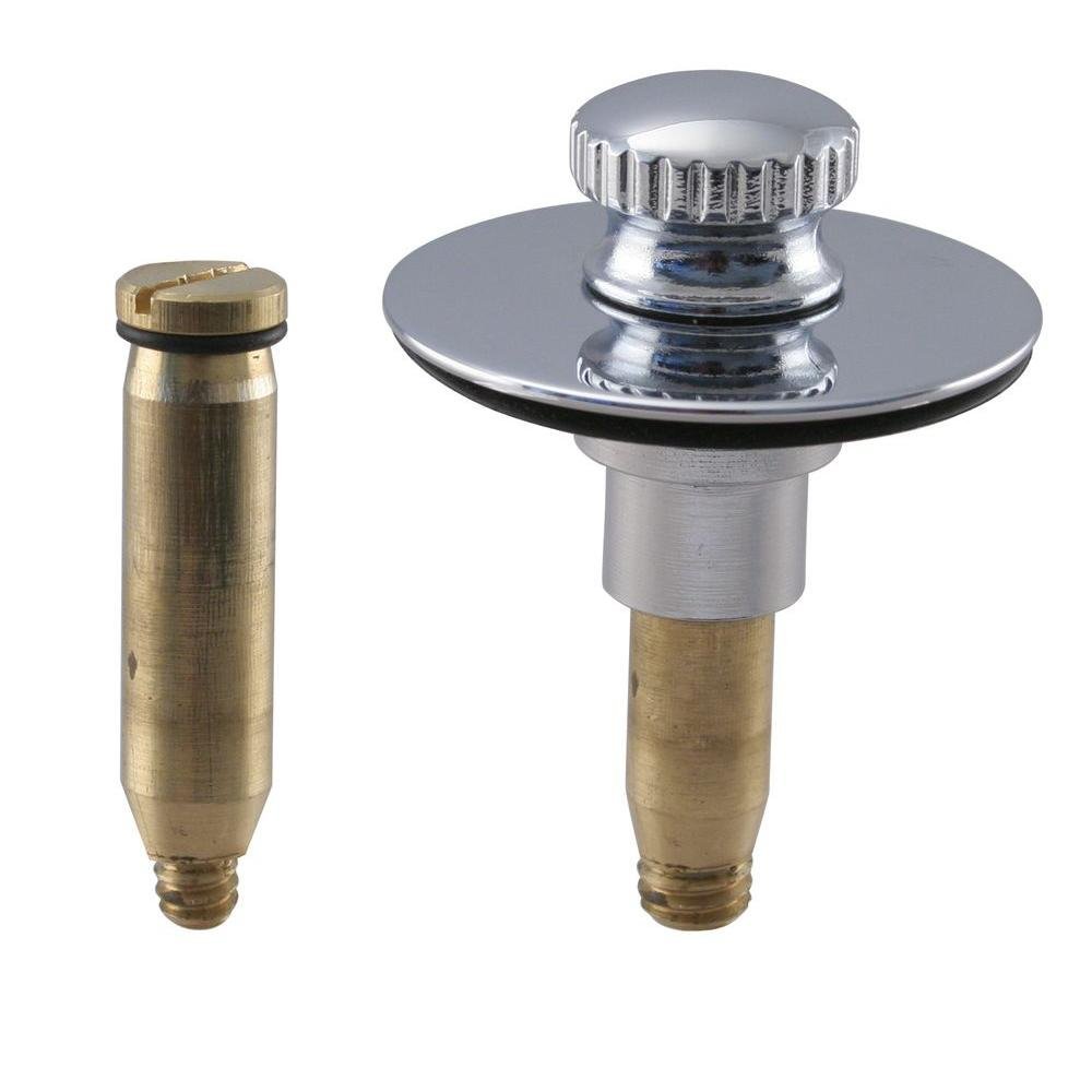 Westbrass 797538MOCP Push-Pull Bathtub Drain Stopper Replacement, 3/8" Stem Fits Shoe Drains with 3/8" or 5/16" Stem Hole, Includes Rubber Washer, Polished Chrome