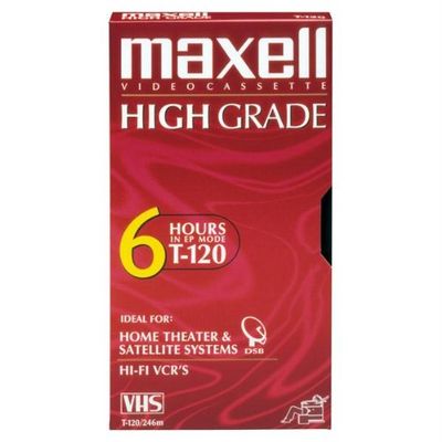 Video Tape -Maxell Premium High-Grade VHS Videocassette - 120 Minutes, Single