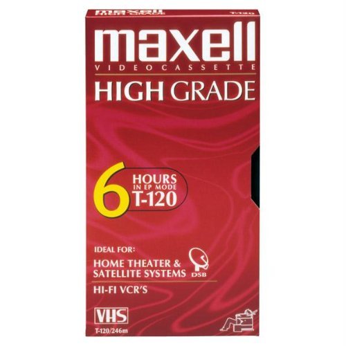 Video Tape -Maxell Premium High-Grade VHS Videocassette - 120 Minutes, Single