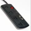 Hubbell HBL4PS1050USB Specialty Non-Metallic Surge Protection Strip With Two USB Ports, Black view 1