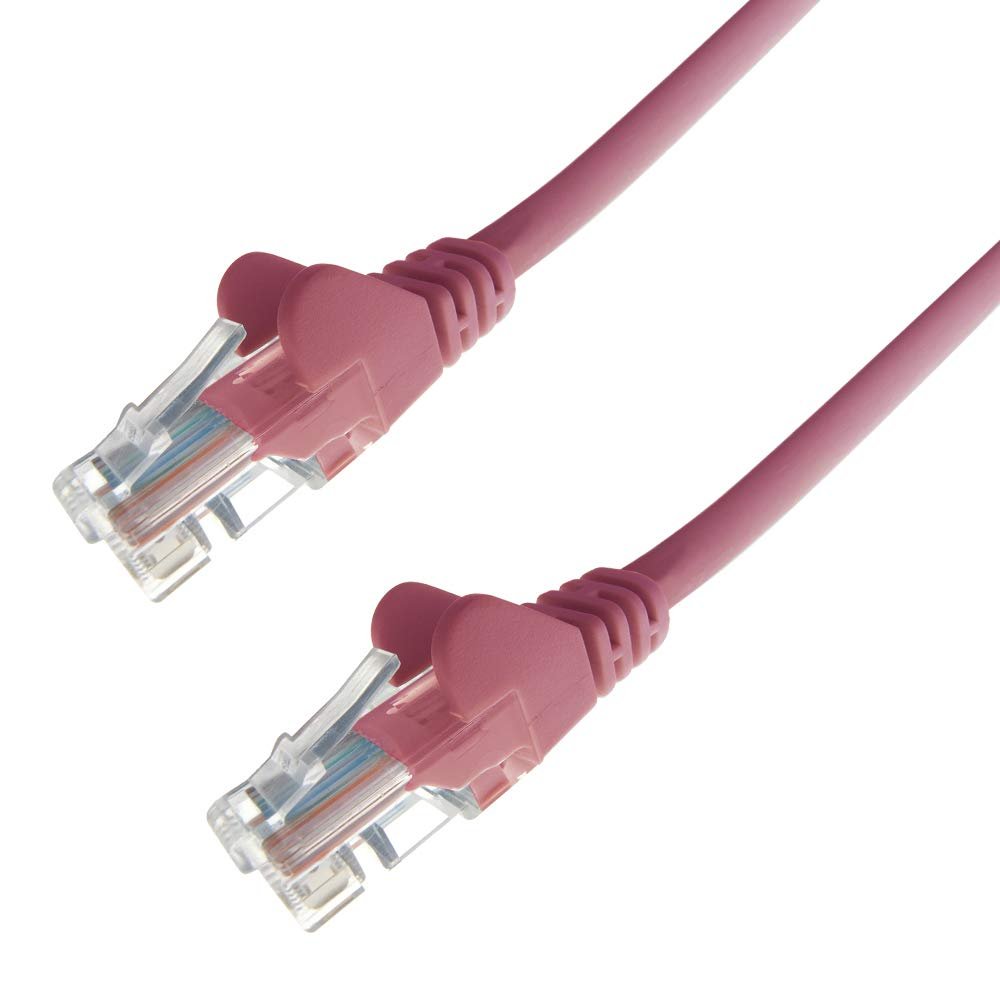 1.5m RJ45 CAT5e UTP Stranded Flush Moulded Network Cable - 24AWG - Pink