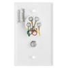 Cmple - Combo Phone/Video Jack Plate, Single Gang F-Type Coaxial TV Cable and 6P4C RJ11 Telephone Jack Wall Plate, White view 2