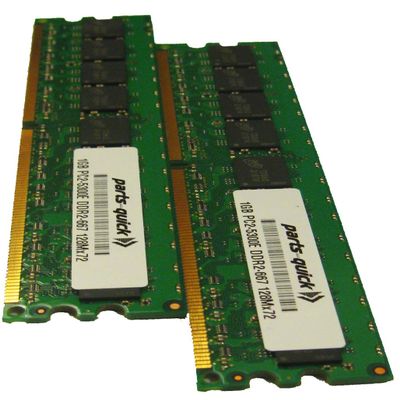 2GB 2 X 1GB PC2-5300 667MHz 240 pin DDR2 SDRAM ECC DIMM Desktop Server Memory for Dell PowerEdge SC430 (Parts-Quick Brand)