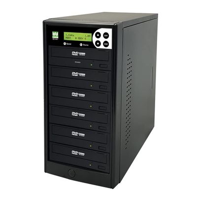 WYTRON 1 to 5 24X DVD Duplicator SATA CD DVD Burner - Standalone Copier Duplication Tower WY-S5T-DVD-BK