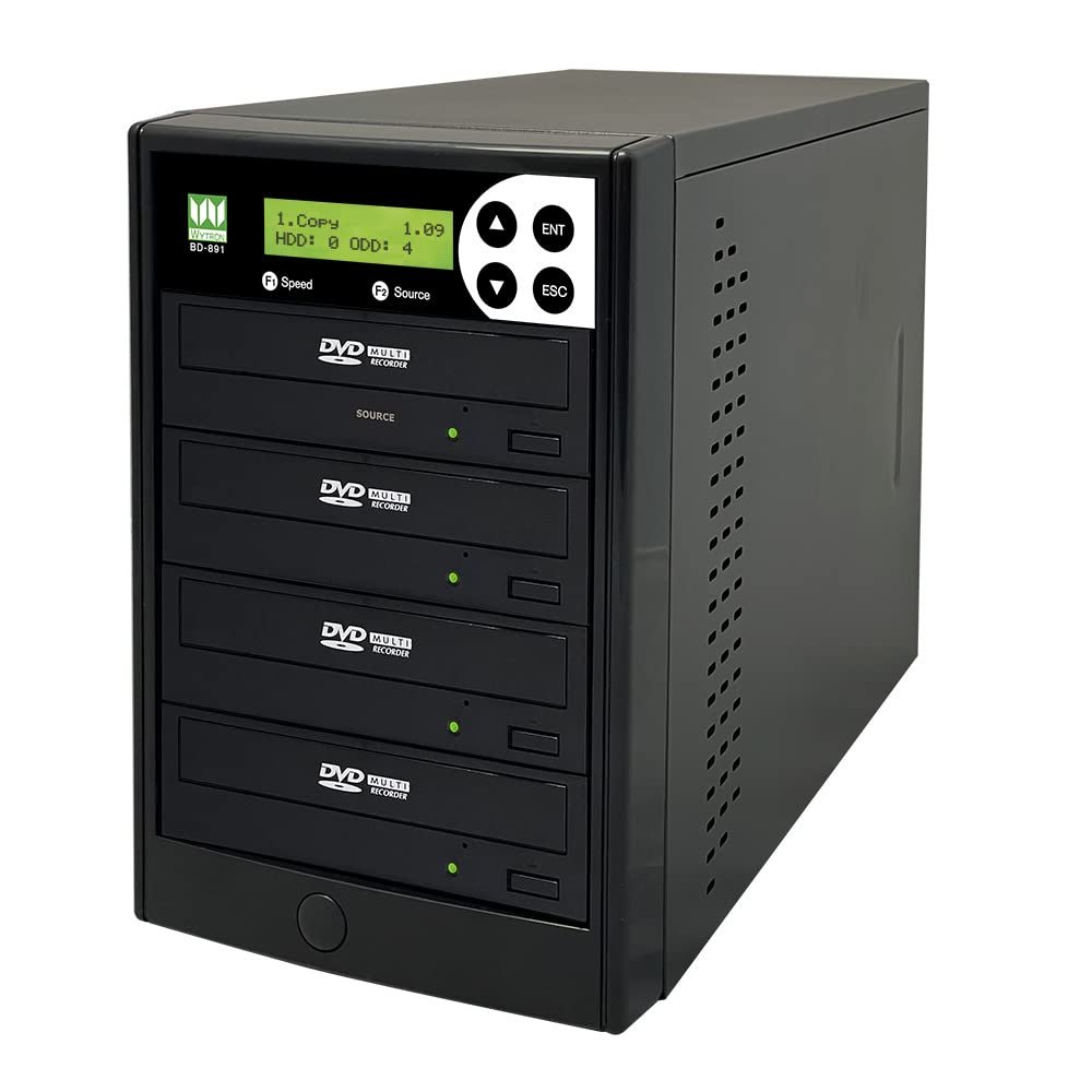 WYTRON 1 to 3 24X DVD Duplicator SATA CD DVD Burner - Standalone Copier Duplication Tower WY-S3T-DVD-BK