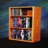 Wood Shed Solid Oak Desktop or Shelf for CD's and DVD's/VHS Tapes Clear view 1