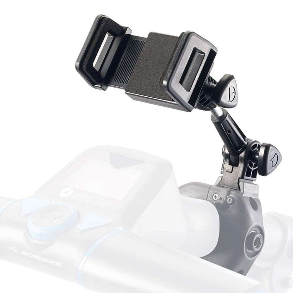 Motocaddy Device Craddle - Golf Cart Phone Holder - Fits Most Phones and GPS Units - Landscape and Portrait Rotation Ready, Adjustable Angles, Durable (Black)