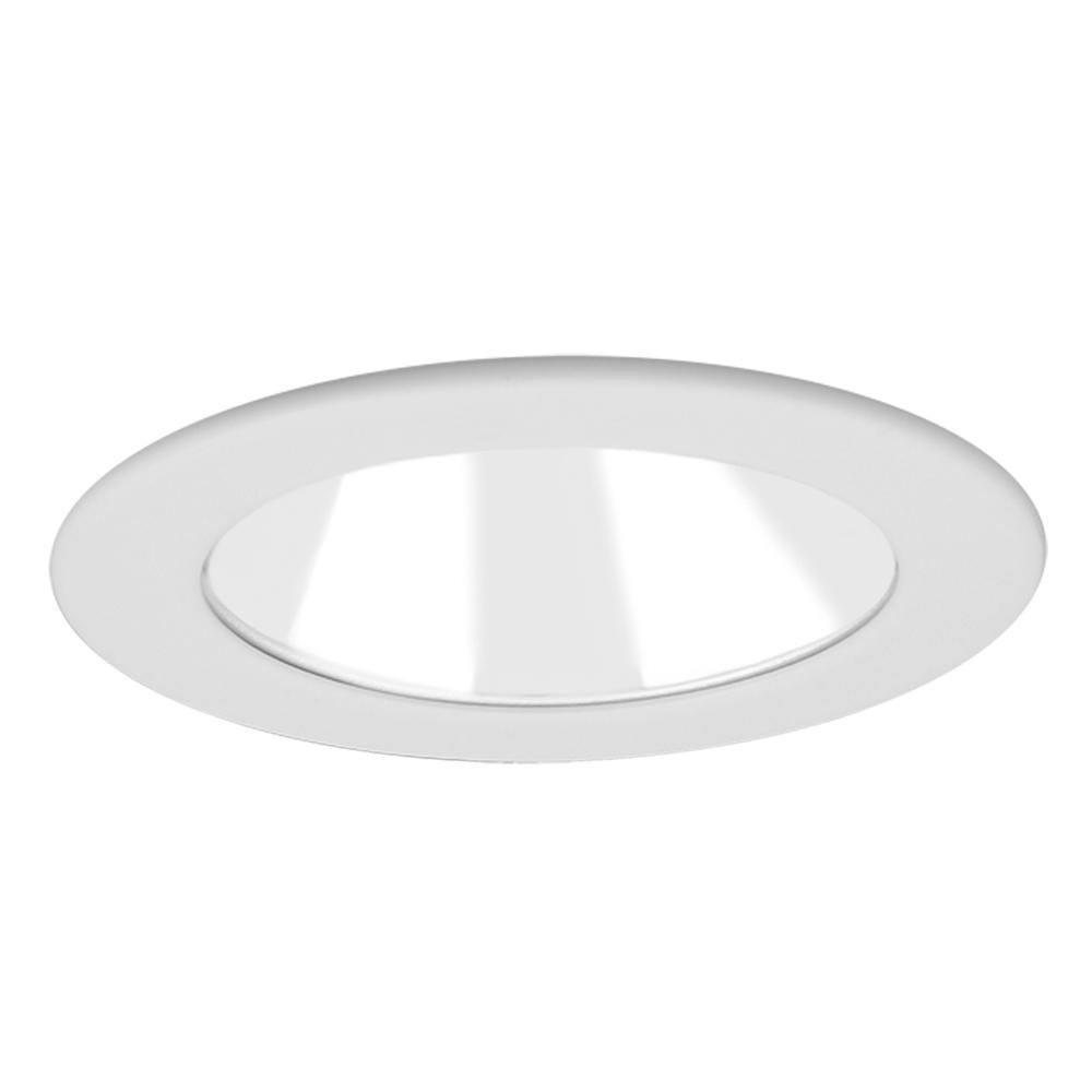 Jesco Lighting TM402WHWH 4-Inch Aperture Low Voltage Trim Recessed Light, Adjustable Open Reflector, All White Finish