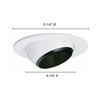 Jesco Lighting TM5535BKWH 5-Inch Aperture Line Voltage Trim Recessed Light, Adjustable Eyeball with Step Baffle, Black Finish with White Trim view 2