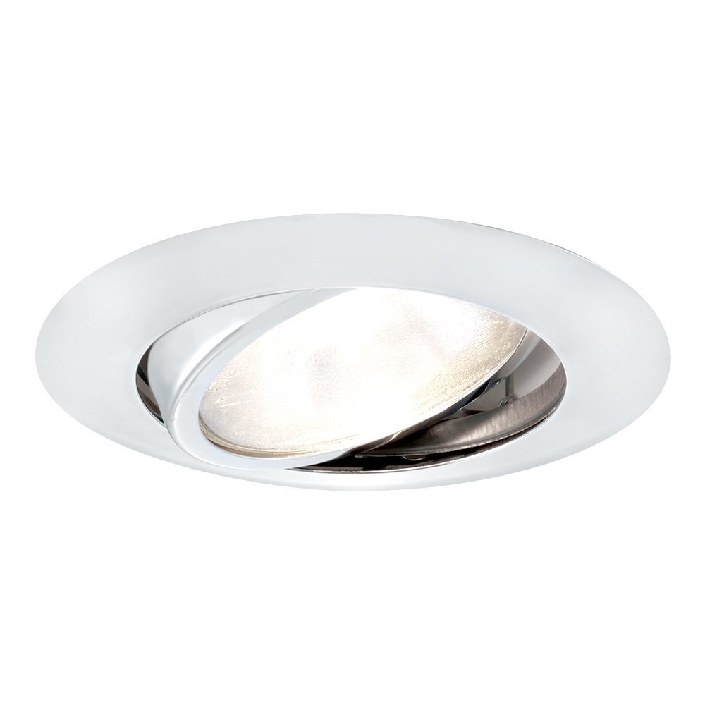 Jesco Lighting TM604WH 6-Inch Aperture Line Voltage Trim Recessed Light, Adjustable Gimbal Ring, White Finish