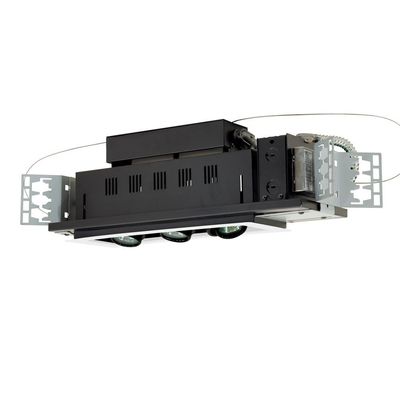 Jesco Lighting MG1650-3EWB Modulinear Directional Lighting for New Construction, Double Gimbal 50W MR16 3-Light Linear, Black Interior with White Trim
