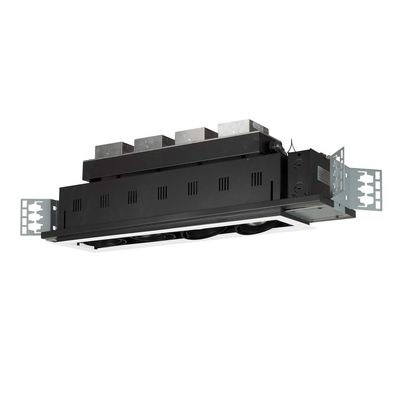 Jesco Lighting MGMH2020-4EWB Modulinear Directional Lighting for New Construction, Double Gimbal Metal Halide 20W PAR20 4-Light Linear, Black Interior with White Trim