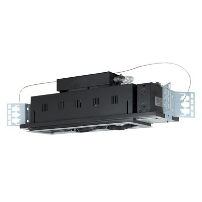 Jesco Lighting MGP20-3SB Modulinear Directional Lighting for New Construction, Double Gimbal PAR20 3-Light Linear, Black Interior with Silver Trim