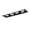 Jesco Lighting MGP30-4SB Modulinear Directional Lighting for New Construction, Double Gimbal PAR30 4-Light Linear, Black Interior with Silver Trim view 1