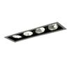 Jesco Lighting MGP38-4SB Modulinear Directional Lighting for New Construction, Double Gimbal PAR38 4-Light Linear, Black Interior with Silver Trim view 1