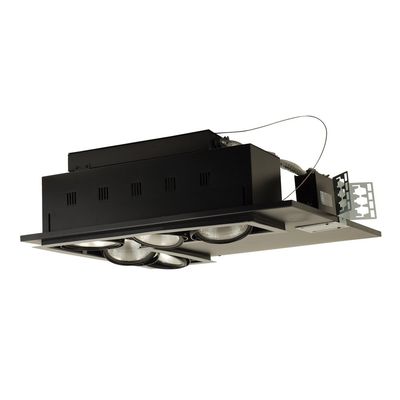Jesco Lighting MGP38-5LWB Modulinear Directional Lighting for New Construction, Double Gimbal PAR38 5-Light Corner, Black Interior with White Trim