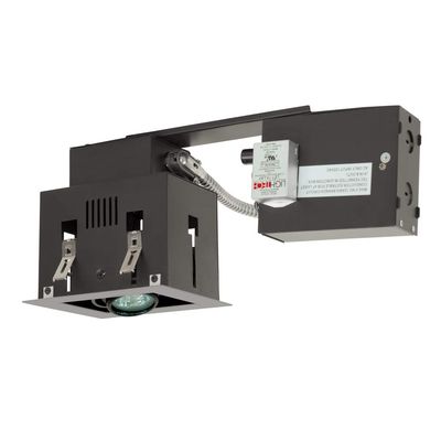Jesco Lighting MGR1650-1ESB Modulinear Directional Lighting for Remodeling, Double Gimbal 50W MR16 1-Light Linear, Black Interior with Silver Trim