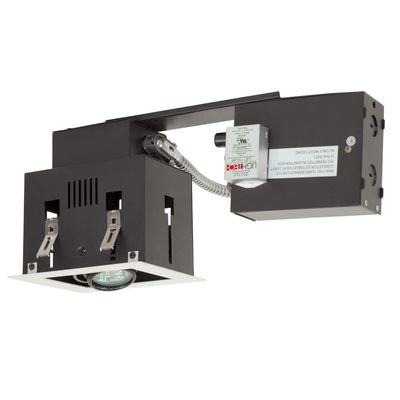 Jesco Lighting MGR1650-1EWB Modulinear Directional Lighting for Remodeling, Double Gimbal 50W MR16 1-Light Linear, Black Interior with White Trim