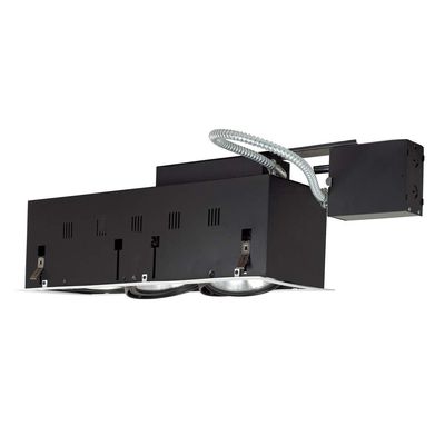 Jesco Lighting MGRP38-3WB Modulinear Directional Lighting for Remodeling, Double Gimbal PAR38 3-Light Linear, Black Interior with White Trim