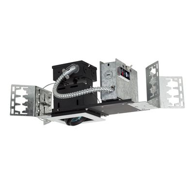 Jesco Lighting MMG1650-1ESB Mini Modulinear Directional Lighting for New Construction, 50W MR16 1-Light Linear, Black Interior with Silver Trim