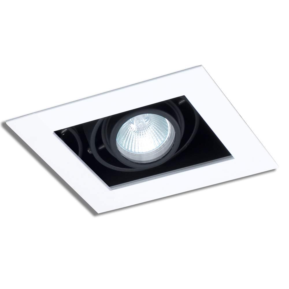 Jesco Lighting MMG1650-1EWB Mini Modulinear Directional Lighting for New Construction, 50W MR16 1-Light Linear, Black Interior with White Trim