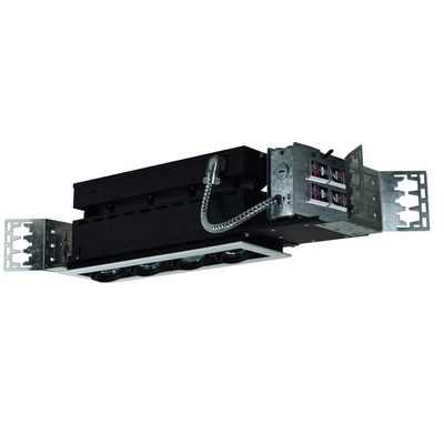 Jesco Lighting MMG1650-4EWB Mini Modulinear Directional Lighting for New Construction, 50W MR16 4-Light Linear, Black Interior with White Trim