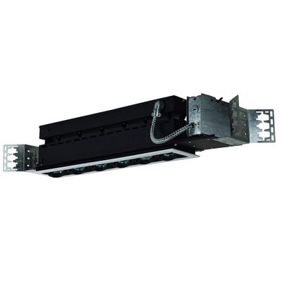 Jesco Lighting MMG1650-6EWB Mini Modulinear Directional Lighting For New Construction, 50W MR16 6-Light Linear, Black Interior With White Trim