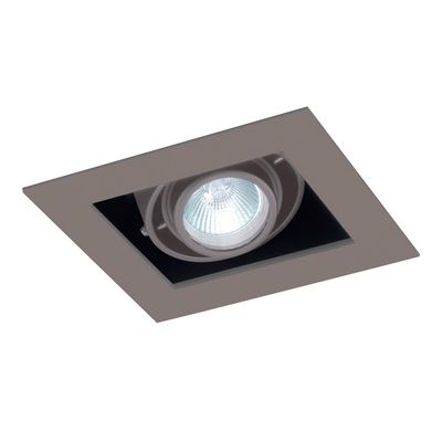 Jesco Lighting MMGMH1639-1ESS Mini Modulinear Directional Lighting for New Construction, Metal Halide 39W MR16 1-Light Linear, Black Interior with Silver Gimbal and Trim