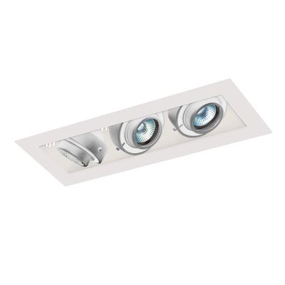 Jesco Lighting MMGMH1639-3EAW Mini Modulinear Directional Lighting for New Construction, Metal Halide 39W MR16 3-Light Linear, White Interior with White Trim