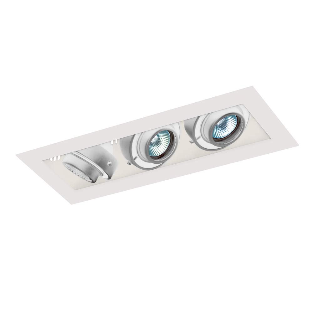Jesco Lighting MMGMH1639-3EAW Mini Modulinear Directional Lighting for New Construction, Metal Halide 39W MR16 3-Light Linear, White Interior with White Trim