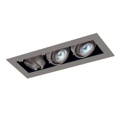 Jesco Lighting MMGMH1639-3ESS Mini Modulinear Directional Lighting For New Construction, Metal Halide 39W MR16 3-Light Linear, Black Interior With Silver Gimbal And Trim