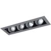 Jesco Lighting MMGMH1639-4ESS Mini Modulinear Directional Lighting For New Construction, Metal Halide 39W MR16 4-Light Linear, Black Interior With Silver Gimbal And Trim view 1