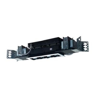 Jesco Lighting MMGMH1639-4EWB Mini Modulinear Directional Lighting for New Construction, Metal Halide 39W MR16 4-Light Linear, Black Interior with White Trim