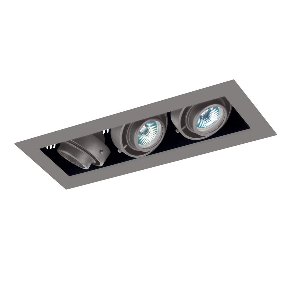 Jesco Lighting MMGR1650-3ESS Mini Modulinear Directional Lighting for Remodeling, 50W MR16 3-Light Linear, Black Interior with Silver Gimbal and Trim