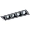 Jesco Lighting MMGR1650-4ESS Mini Modulinear Directional Lighting for Remodeling, 50W MR16 4-Light Linear, Black Interior with Silver Gimbal and Trim view 2