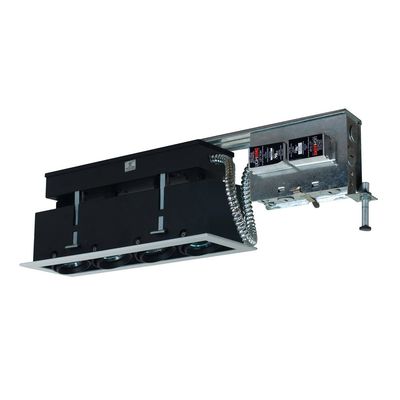 Jesco Lighting MMGR1650-4EWB Mini Modulinear Directional Lighting for Remodeling, 50W MR16 4-Light Linear, Black Interior with White Trim