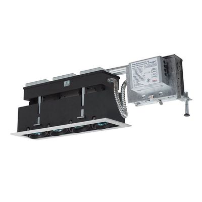 Jesco Lighting MMGRMH1639-4EWB Mini Modulinear Directional Lighting for Remodeling, Metal Halide 39W MR16 4-Light Linear, Black Interior with White Trim