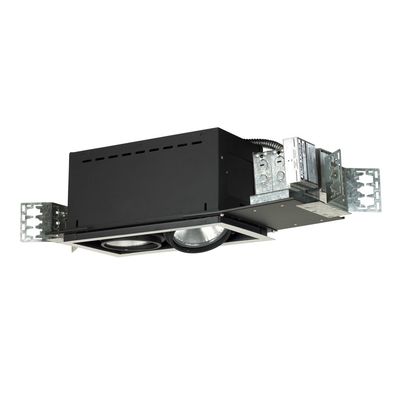 Jesco Lighting MYMH3870-2EWB Modulinear Directional Lighting, Adjustable Yoke Metal Halide 70W PAR38 2-Light Linear, Black Interior with White Trim