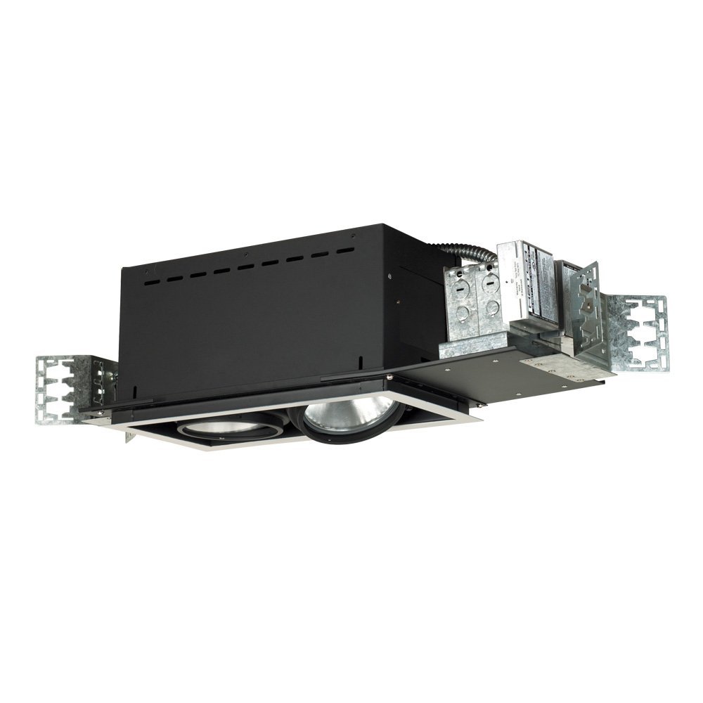 Jesco Lighting MYMH3870-2EWB Modulinear Directional Lighting, Adjustable Yoke Metal Halide 70W PAR38 2-Light Linear, Black Interior with White Trim