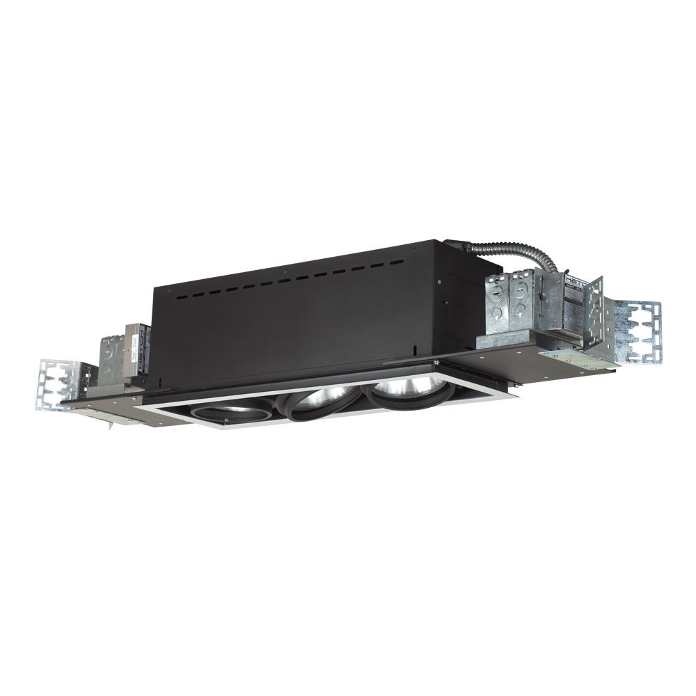 Jesco Lighting MYMH3870-3EWB Modulinear Directional Lighting, Adjustable Yoke Metal Halide 70W PAR38 3-Light Linear, Black Interior with White Trim