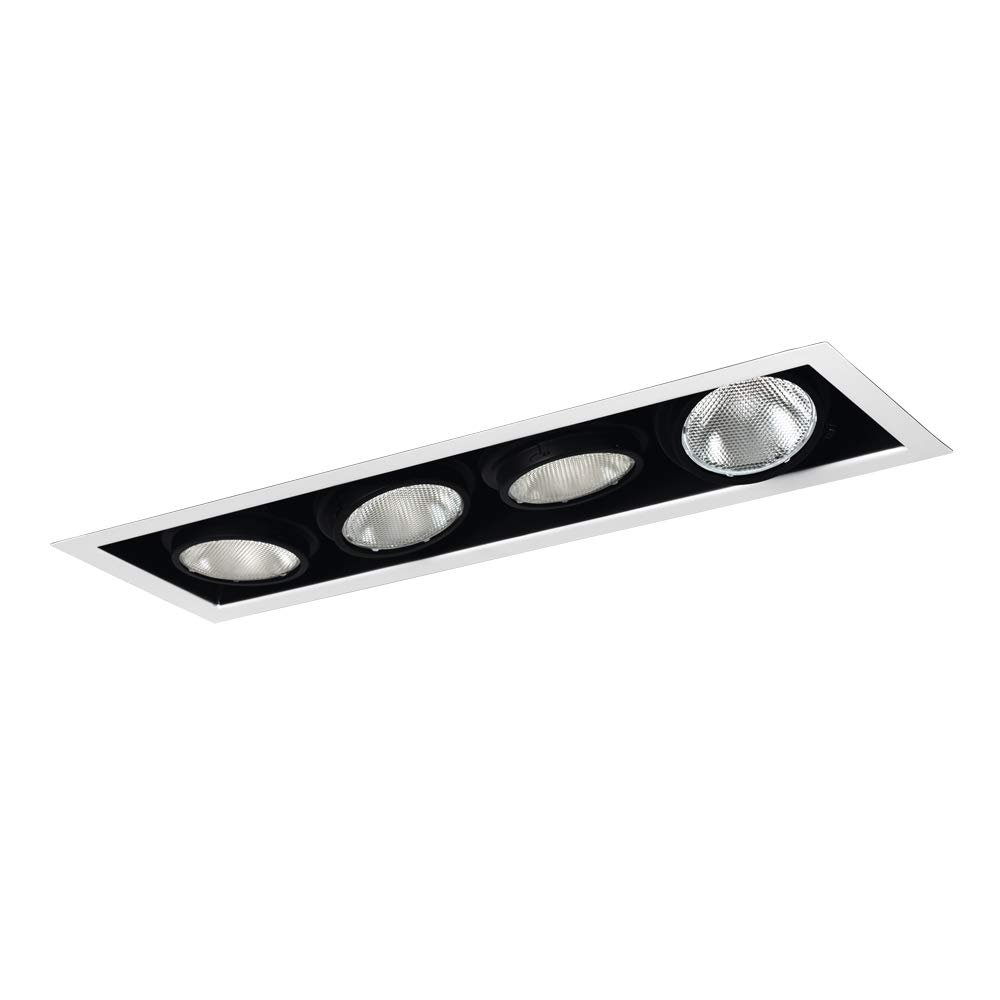 Jesco Lighting MYP30-4WB Modulinear Directional Lighting, Adjustable Yoke PAR30 4-Light Linear, Black Interior with White Trim