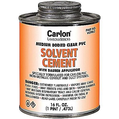 Thomas & Betts VC9963 Standard Medium Body PVC Cement with Dauber Applicator Clear 1 pt Carlon