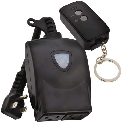 Westek Outdoor Remote Control Outlet Switch Kit with Wireless Receiver (RFK326LC) , Black