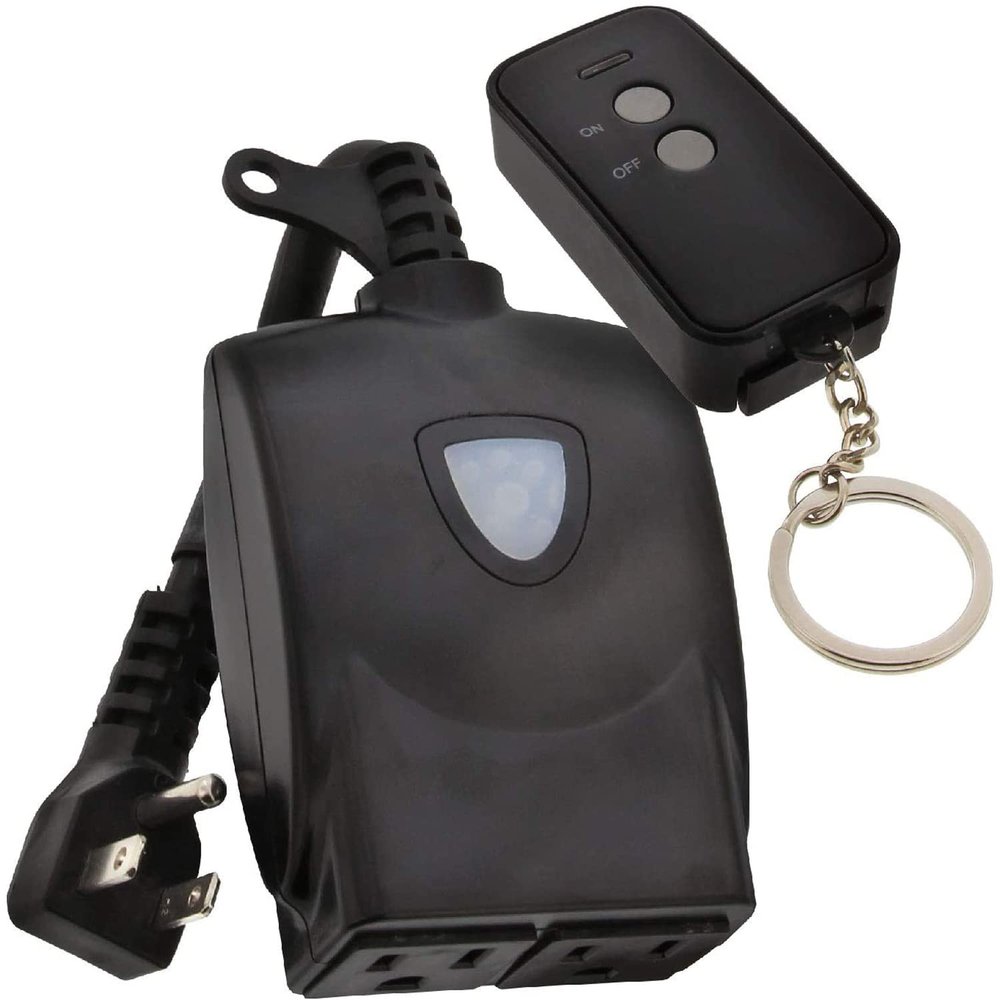 Westek Outdoor Remote Control Outlet Switch Kit with Wireless Receiver (RFK326LC) , Black