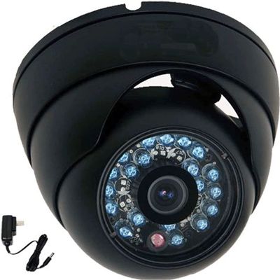 VideoSecu 600TVL Dome Security Camera Outdoor IR Infrared Built-in Color CCD Wide Angle High Resolution Day Night for CCTV DVR Surveillance System with Power Supply AR4