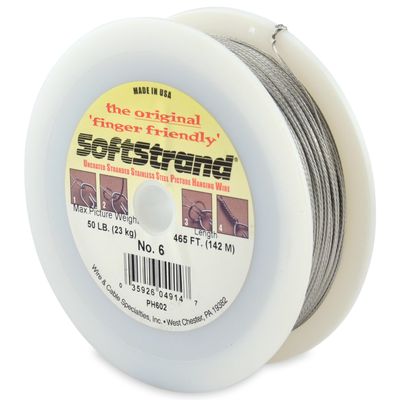 WCS Softstrand, Uncoated Stranded Stainless Steel Picture Wrapping Wire, Size #6, 50 lb / 23 kg, 465 ft / 142 m