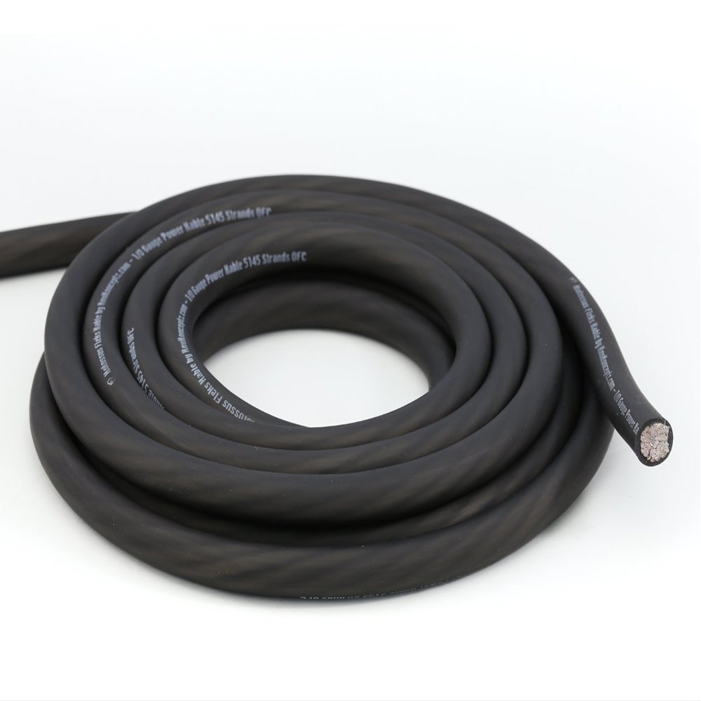 KnuKonceptz Kolossus Flex Kable 0 Gauge Power Wire Black OFC (Sold in 5 Foot increments)