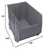 Quantum Storage Systems QRB256MOBGY Rack Bins Heavy Duty Part Organizer Gray Bins 42" L x 24" W x 21" H view 2